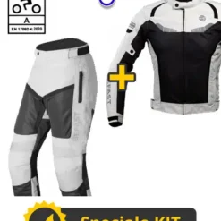 Kit Completo Airtech CE Nero Grigio - Giacca Moto Estiva Certificata Befast + Pantaloni Moto Estivi Certificati Befast