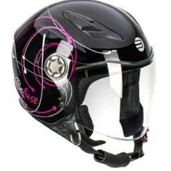 Casco Jet Bambino Befast Flipper Linear Nero Fucsia Bianco
