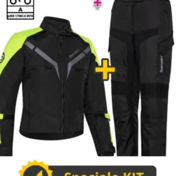 Kit Gamma Lady CE Nero Giallo - Giacca Moto Donna Certificata Befast + Pantaloni Moto Donna Certificati Befast