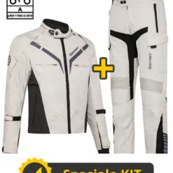 Kit Gamma CE Grigio- Giacca Moto Certificata Befast + Pantaloni Moto Certificati Befast