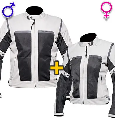Kit Coppia FreeLife CE Grigio - Giacca Moto Estiva Befast FreeLife Grigia - Uomo + Donna - immagine 2